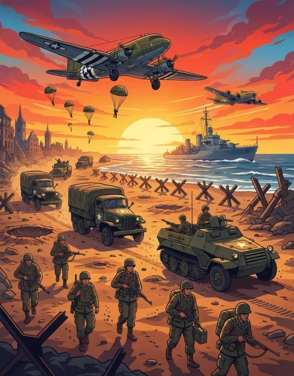 Quatrieme de couverture du livre de coloriage Seconde Guerre Mondiale