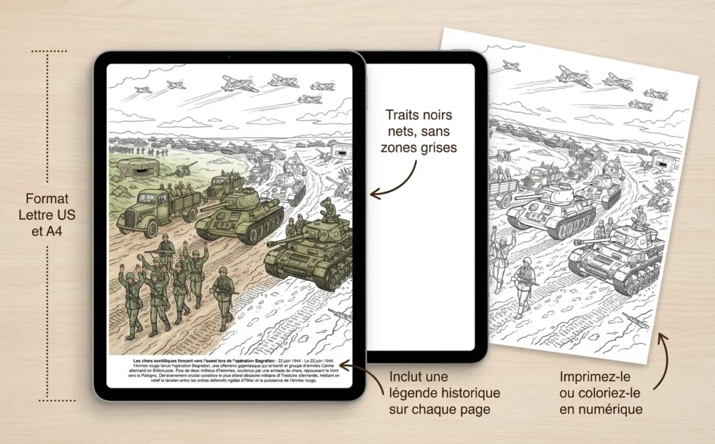 Seconde Guerre Mondiale : le Livre de Coloriage, PDF illimité