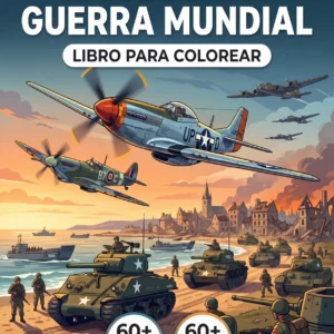 Portada del libro de colorear Segunda Guerra Mundial