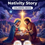 The Christmas Nativity Story coloring book front cover