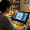 Una persona coloreando el libro de colorear Tutankamón en un iPad