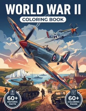 World War II coloring book front cover