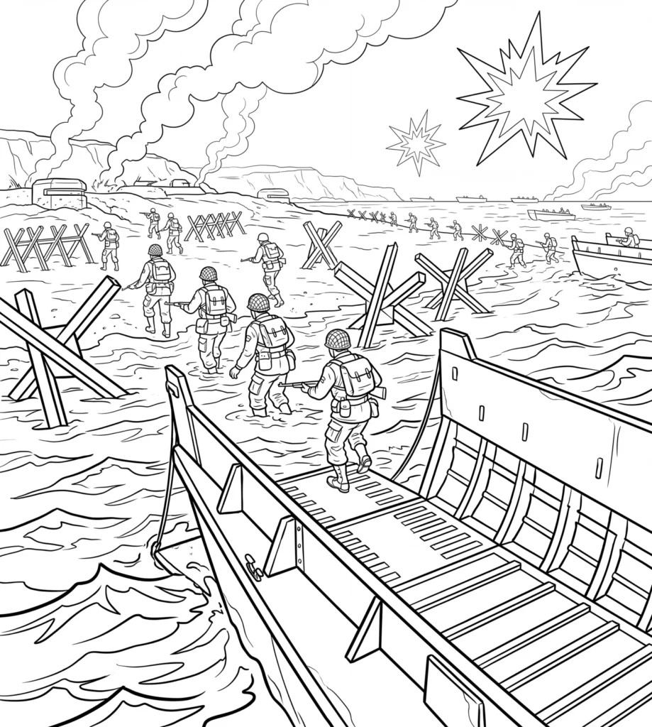 Original Illustration, World War II: the Coloring Book